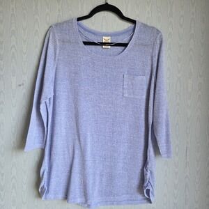 Vtg Y2K Faded Glory Large Top 3/4 Sleeve Textured Jersey‎ Terry Grunge Casual
